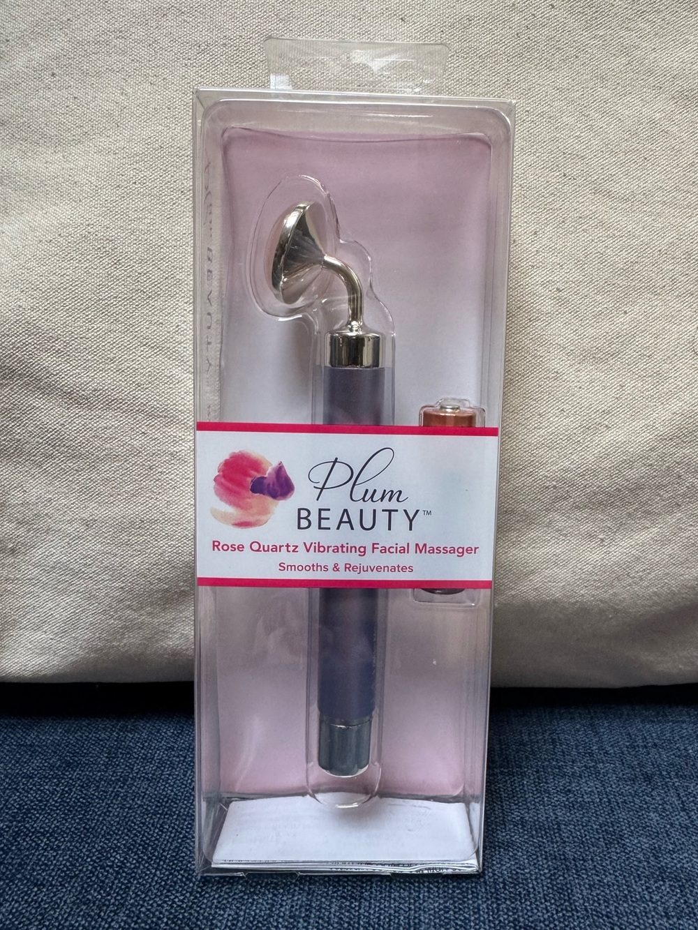 Plum Beauty Rose Quartz Vibrating Facial Massager